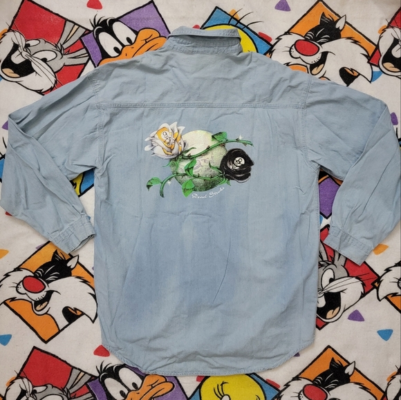 Vintage Dead Stroke Denim Button Up Shirt - Picture 6 of 7